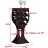 Kings Brand Furniture - Goblet Shaped Freestanding Wine Rack, Mini Bar Table Wine Holder Stand Liquor Cabinet with Glass Holder, Dark Cherry - 4 of 4