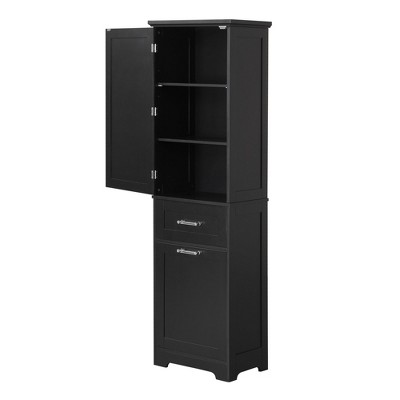 NicBex 68.1 Inch Tall Bathroom Storage Cabinet,Modern Storage Cabinet with 2 Different Size Drawers and Adjustable Shelf
