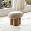 NicBex Modern 17.3" Round Ottoman Small Footstools with Wood Frame for Bedroom and Living Room - 2 of 4