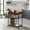 Costway 3 Tier Kitchen Trolley Utility Cart w/Wine Rack & Glass Holder - image 2 of 4