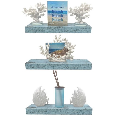 Sorbus 2 Pack Wood Floating Shelves - Modern and Traditional Decor Hanging  Wall Shelves - 24 Inch Long, White