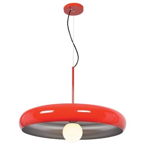 Access Lighting Large Bistro Round Colored Led Pendant with Shade Ceiling Lights Red