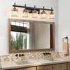 LLHZSY 3/4/5 Light Modern Dimmable Crystal Bathroom Vanity Lights Fixtures Over Mirror-Black and Gold - 2 of 4