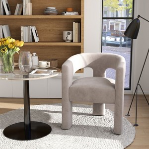 SEYNAR Modern Glam Velvet Upholstered Dining Chair, Open-Back Accent Chair - 1 of 4