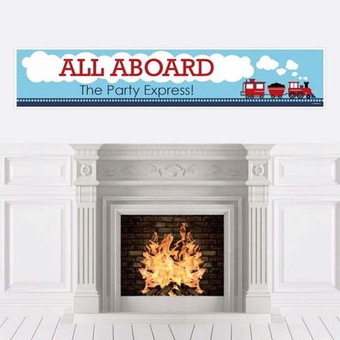 Big Dot of Happiness Railroad Party Crossing - Steam Train Happy Birthday Decorations Party Banner - image 1 of 4