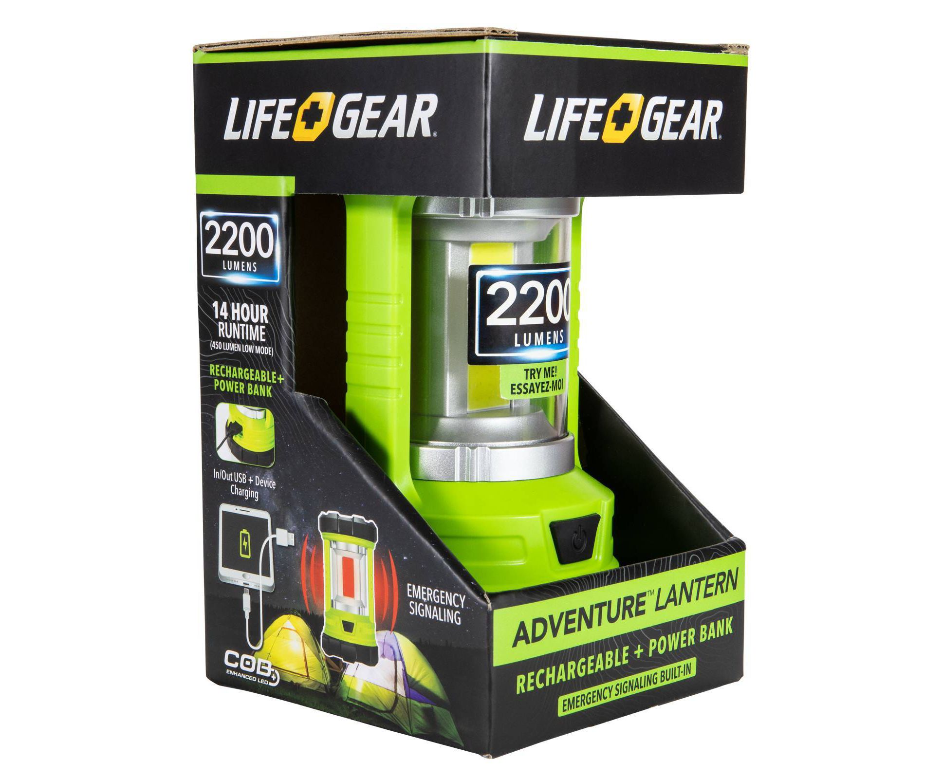 Life+Gear Adventure 2200 Lumens LED Lantern with Power Bank