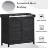 SKRAN Outdoor 39" Potting Bench Table, Rustic Garden Wood Workstation Storage Cabinet Garden Shed with 2-Tier Shelves and Side Hook, Black - 4 of 4