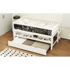 Twin Size Wood Low Loft Bed with Storage Shelves, Blackboard and Trundle - 4 of 4