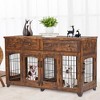 Dog Crate Furniture with Drawers,58in Wooden Dog Kennel Tv Stand,Furniture Style Dog Crate End Table with Storage - 3 of 4