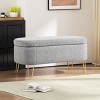 FURNIinspire Ottomans And Benches Oval Storage Bench End of Bed Bench Living Room Ottoman with Storage for Entryway, Grey, 39.29"*18.25"*17.25" - 4 of 4