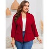 Whizmax Women's Plus Size Casual Blazers Open Front Work Office Jackets Blazer with Pockets,red,XL - 2 of 4