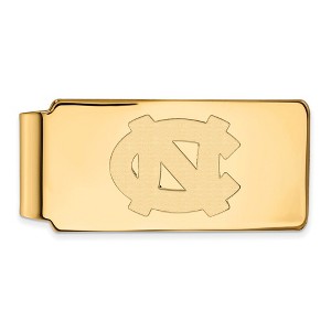 Black Bow Jewelry 10k Yellow Gold North Carolina Tar Heels NCAA Money Clip - 1 of 3