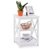 Costway 2PC 3-Tier Nightstand End Table Storage Display Shelf Living Room Furni White - 2 of 4