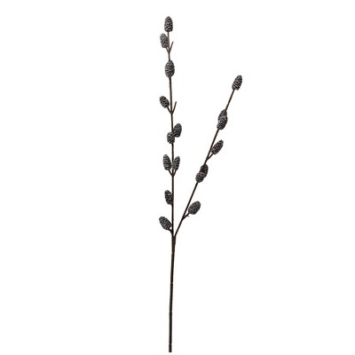 Northlight 27" Brown and White Snowy Pine Cones Christmas Spray