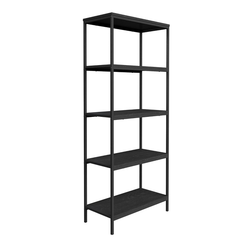Lavish Home 5-Tier Bookshelf - Open Industrial Style Etagere Wooden Shelving Unit, 1 of 8