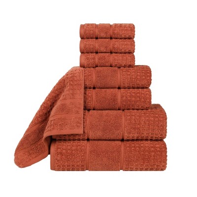 Zero Twist Cotton Waffle Honeycomb Medium Weight Bathroom Towel Set by Blue Nile Mills