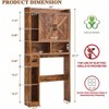 Over Toilet Storage Cabinet 32 Inches White Farmhouse Bathroom Laundry Restroom Cabinet with 2 Barn Doors Toilet Paper Holder Stand - 2 of 4