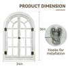 Beautyolove Farmhouse Arched White Wood Framed Windowpane Wall Mirror - 4 of 4