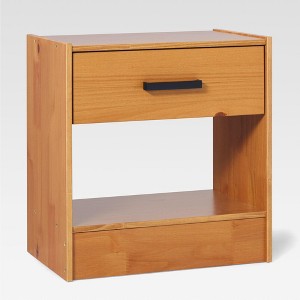 Walker Edison Modern Easy Assembly Solid Wood 1-Drawer Nightstand with Open Shelf - 1 of 4