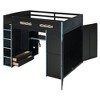 Full Size Wood Loft Bed with Desk, Wardrobe and RGB LED Light - 3 of 4