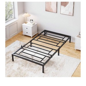 coucheta 14 Inch Metal Bed Frame Platform Bed Frame No Box Spring Needed, Sturdy Heavy Duty Bed Frame, Easy Assembly, Under Bed Storage - Black - 1 of 4