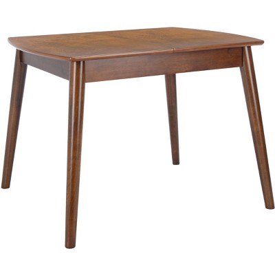 Walnut Wood Extendable Rectangular Dining Table with Graduated Legs