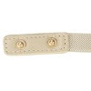 INSPIRE CHIC Women's Mirror Metal Gold Tone Plate Elastic Cinch Skinny Waist Belt - 3 of 4