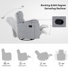 Coolbibila-360° Swivel Theater Recliner Chair,Linen Upholstered Manual Recliner Chair,Rocking Chair With 2-Removable Pillows, Baby Nursery Chair - 4 of 4