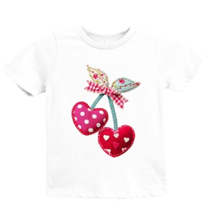 Cherry Hearts Patchwork Print - Youth Short Sleeve Graphic T-Shirt - 1 of 4