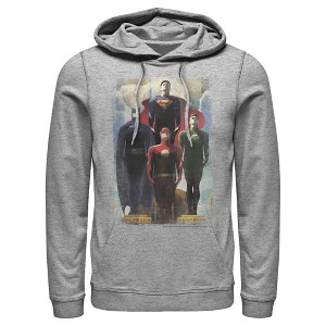 Men's Justice League Hero Artistic Poster Pull Over Hoodie - 1 of 3