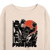 Women's - Marvel - Black Panther Linocut Style Print Lightweight French Terry Wide Neck Long Sleeve Shirt - 2 of 4