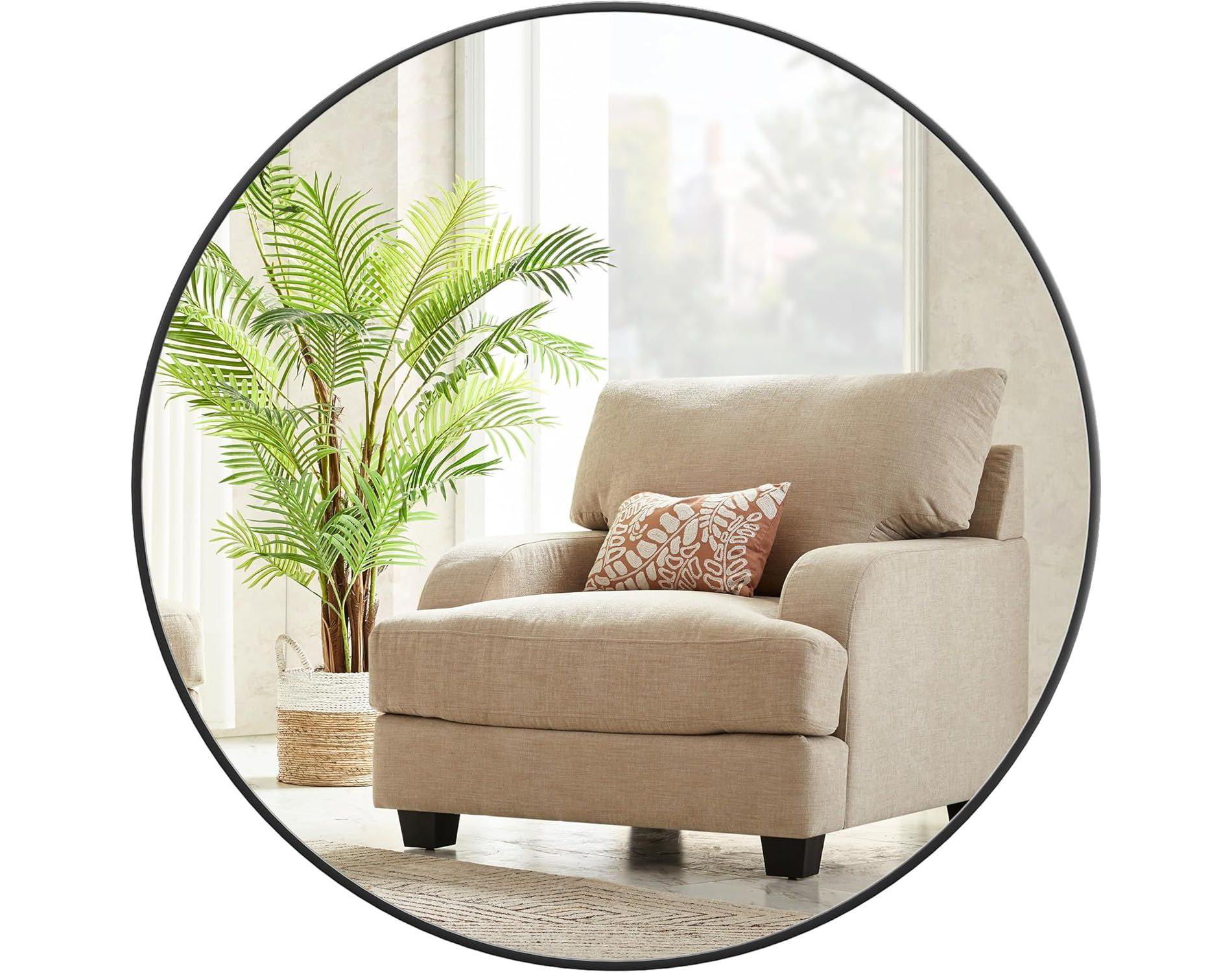 Bathroom Mirror with Aluminum Frame – Fogless Wall-Mounted Mirror for Vanity, Entryway