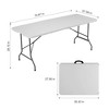 Osparple Folding Outdoor Dining Table,Rectangle Portable Patio Table with Carrying Handle,White - 3 of 4