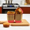 Unique Bargains Square Shape Disposable Baking Cups Aluminum Foil 3.35"x3.35"x1.38" 50 Pcs - 2 of 4
