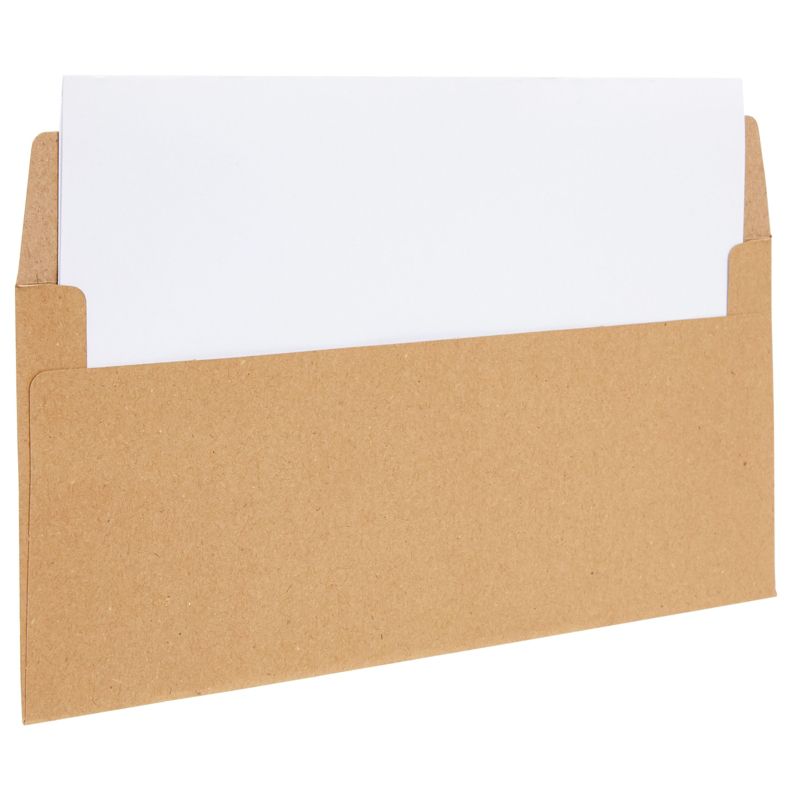 Juvale 100 Pack Bulk #10 Brown Envelopes with Gummed Seal for Invitations, Mailing Letters, Checks, Gift Certificates, 4-1/8 x 9-1/2 in, 4 of 8