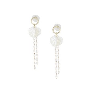SOHI Women's White  Shell Drop Earrings - 1 of 3
