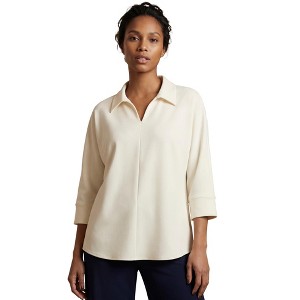 Jessica London Stretch Knit Crepe Trapeze Tunic - L, Ivory : Target