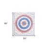 HomeRoots 88" X 84" Blue White And Orange Floral Cotton Hanging Tapestry - 3 of 4