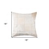 HomeRoots 18" Off White Geometric Cowhide Throw Pillow - 3 of 4