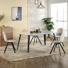 FurnitureR Dining Table for 4-6 Person with Sturdy Thickened Faux Marble Print Tabletop and Metal Steel Legs, Functional Table for Kitchen, White - 4 of 4