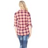 Women's Oakley Stretchy Plaid Tunic Top with Pockets - White Mark - 3 of 3