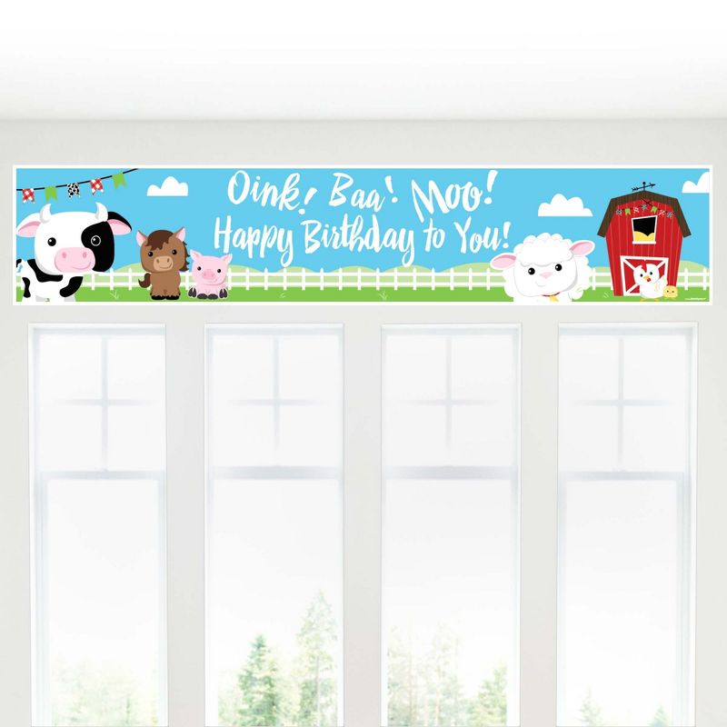 Big Dot of Happiness Farm Animals - Happy Birthday Decorations Party Banner, 5 of 8