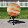 Northlight 10" Orange Swirl Designed Outdoor Garden Gazing Ball - 3 of 4
