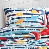 Home Mart Goods Queen Size Blue Sharks Fish Sea Life Kids Comforter Set Embroidery Soft Bedding Set - 4 of 4