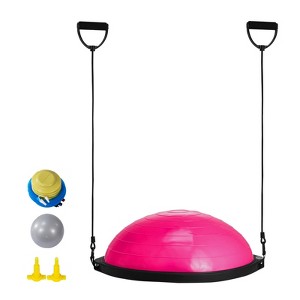 VEVOR Half Exercise Ball Trainer, 26 inch Balance Ball Trainer, 1500lbs Capacity Stability Ball, Yoga Ball with Resistance Bands & Foot Pump - 1 of 4