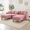GDFStudio Holasek Modern Boucle Upholstered  U-Shape Sectional Sofa with 2 Movable Ottomans - 2 of 4