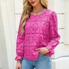 Women's Long Sleeve Embroidered Floral Eyelet Blouse Shirt - Cupshe - 3 of 4