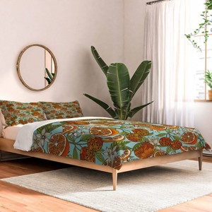 Deny Designs Valentina Ramos Oranges and Flowers Comforter and Pillow Sham Set - 1 of 4