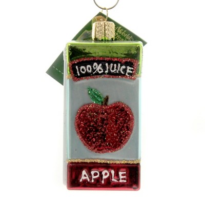 Old World Christmas 3.5" Apple Juice Box Ornament Sweet Drink  -  Tree Ornaments