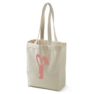 Bunny Monogram Canvas Tote Bags, Pink - 1 of 3